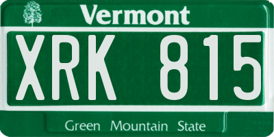 VT license plate XRK815