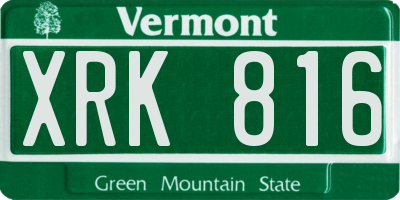 VT license plate XRK816