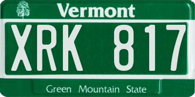VT license plate XRK817