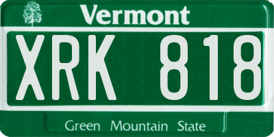 VT license plate XRK818
