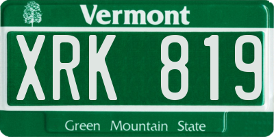 VT license plate XRK819