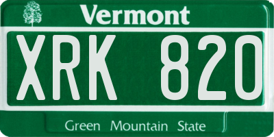 VT license plate XRK820
