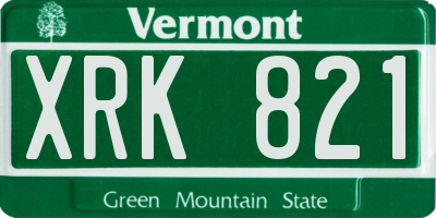 VT license plate XRK821