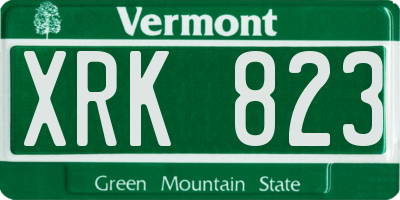VT license plate XRK823