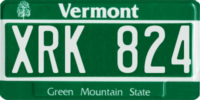 VT license plate XRK824
