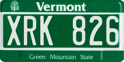 VT license plate XRK826