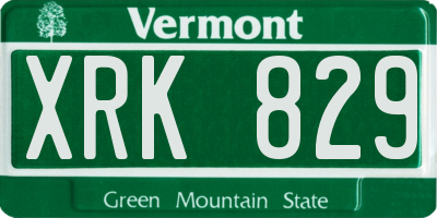 VT license plate XRK829