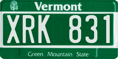 VT license plate XRK831