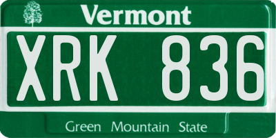VT license plate XRK836
