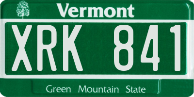 VT license plate XRK841