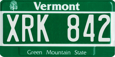 VT license plate XRK842