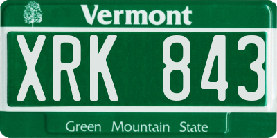 VT license plate XRK843