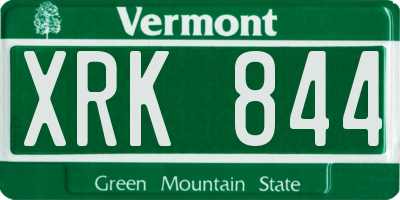 VT license plate XRK844
