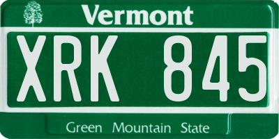 VT license plate XRK845