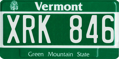 VT license plate XRK846
