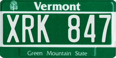 VT license plate XRK847