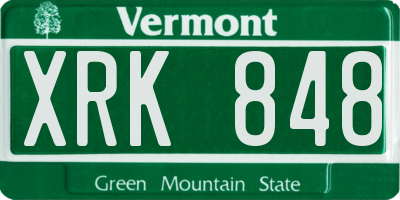 VT license plate XRK848