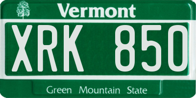 VT license plate XRK850