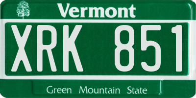 VT license plate XRK851
