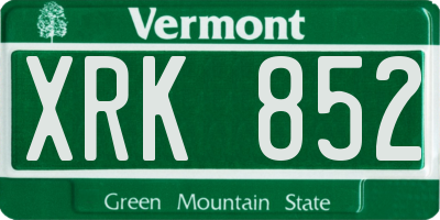 VT license plate XRK852