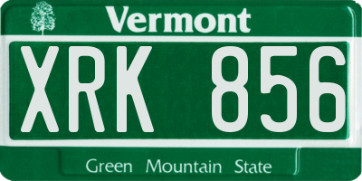 VT license plate XRK856