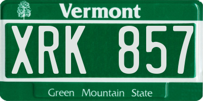 VT license plate XRK857