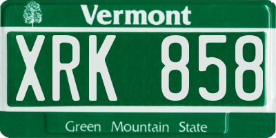 VT license plate XRK858