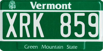 VT license plate XRK859