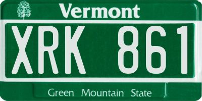 VT license plate XRK861