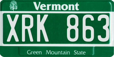 VT license plate XRK863