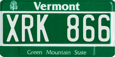 VT license plate XRK866