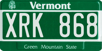 VT license plate XRK868