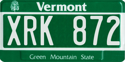 VT license plate XRK872