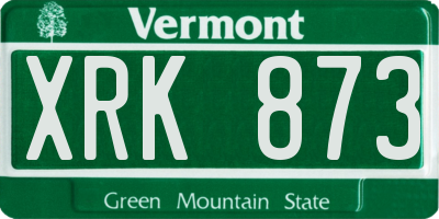 VT license plate XRK873