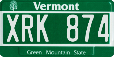 VT license plate XRK874