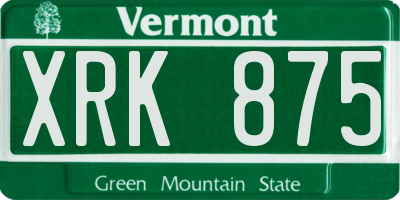 VT license plate XRK875