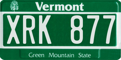 VT license plate XRK877
