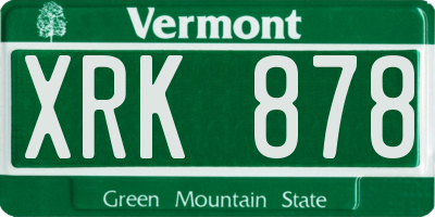 VT license plate XRK878