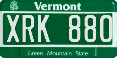 VT license plate XRK880