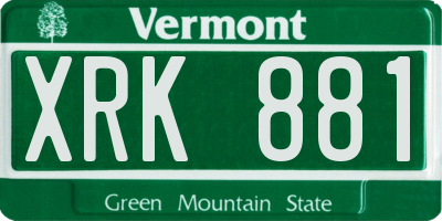 VT license plate XRK881