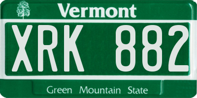 VT license plate XRK882