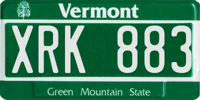 VT license plate XRK883