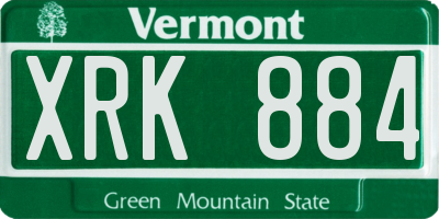 VT license plate XRK884