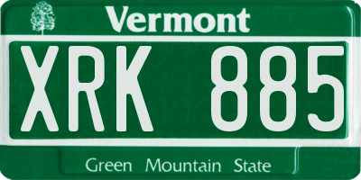 VT license plate XRK885
