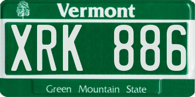 VT license plate XRK886