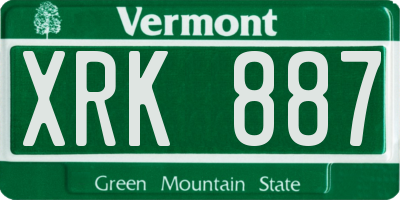VT license plate XRK887