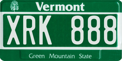 VT license plate XRK888