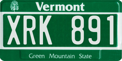 VT license plate XRK891