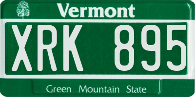 VT license plate XRK895