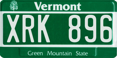 VT license plate XRK896